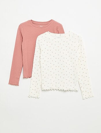 Set van 2 T-shirts met lange mouwen