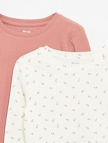 Set van 2 T-shirts met lange mouwen