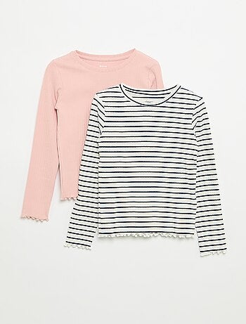 Set van 2 T-shirts met lange mouwen