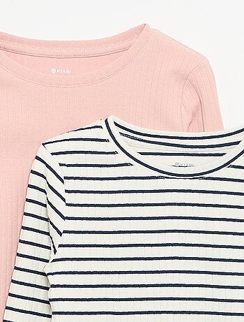 Set van 2 T-shirts met lange mouwen