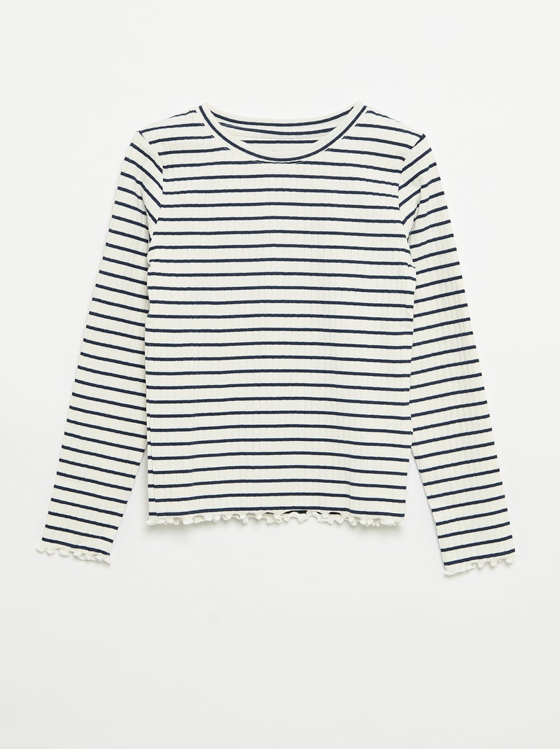 Set van 2 T-shirts met lange mouwen Wit - Kiabi