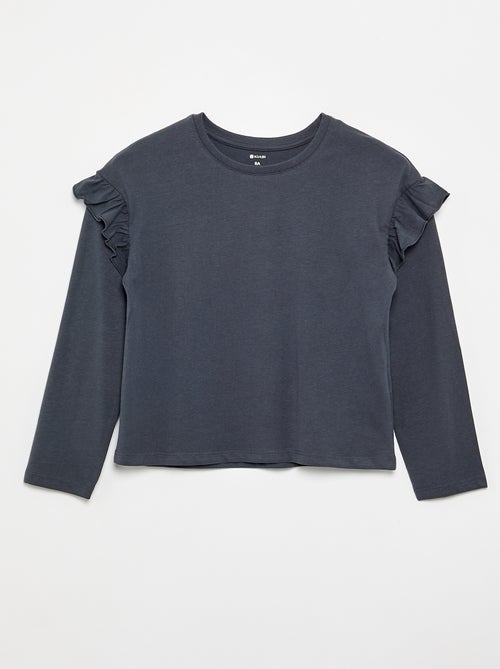 Set van 2 T-shirts met ruches op de schouders - Kiabi