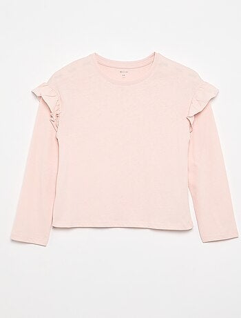 Set van 2 T-shirts met ruches op de schouders