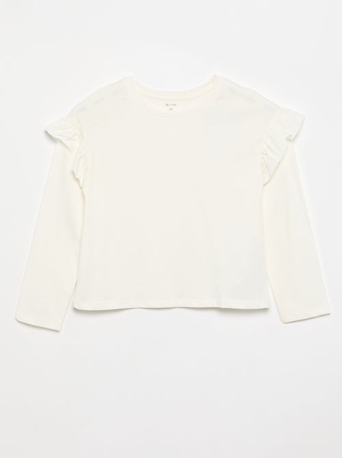 Set van 2 T-shirts met ruches op de schouders - Kiabi