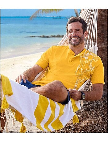 Set van 2 T-shirts met Tunesische hals Maori - ATLAS FOR MEN