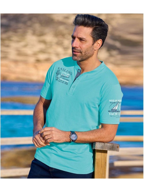 Set van 2 T-shirts met Tunesische hals Sailing - ATLAS FOR MEN - Kiabi