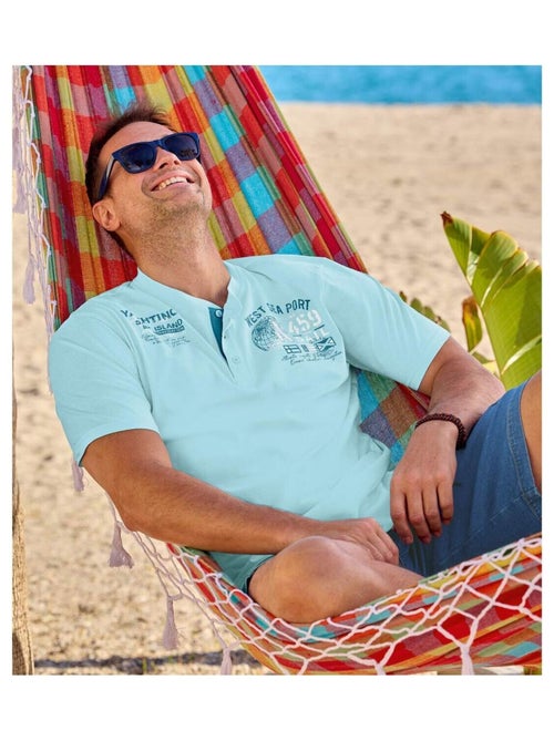 Set van 2 T-shirts met Tunesische kraag Calvi - ATLAS FOR MEN - Kiabi