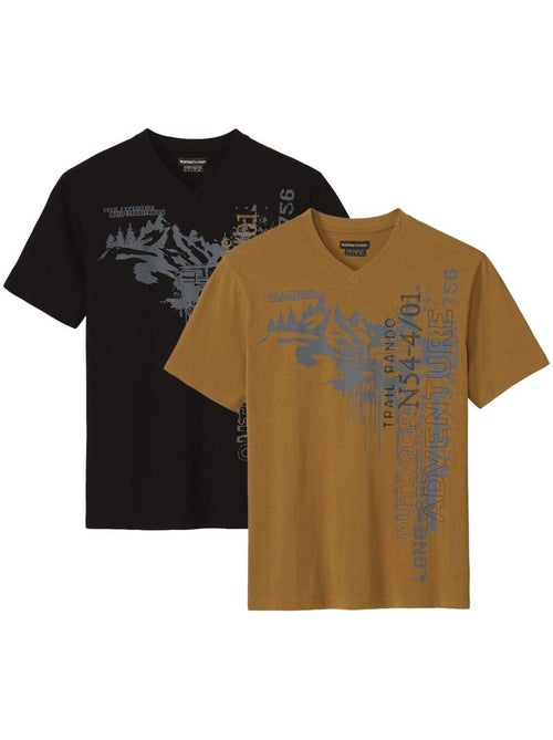 Set van 2 T-shirts met V-hals - ATLAS FOR MEN - Kiabi Set van 2 T-shirts met V-hals - ATLAS FOR MEN - Kiabi
