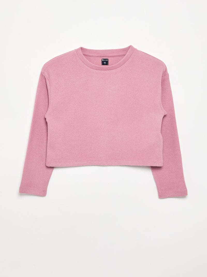Set van 2 T-shirts van zacht breisel Rose - Kiabi