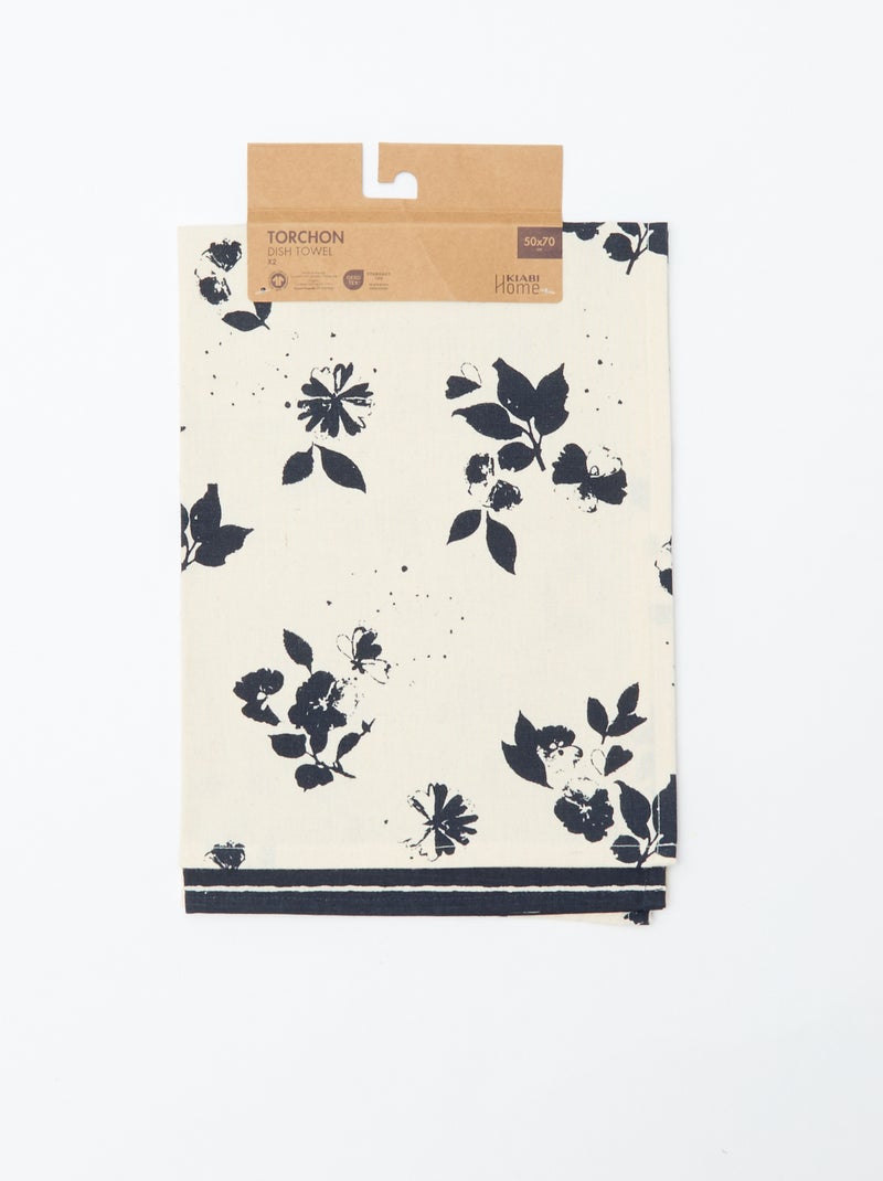 Set van 2 theedoeken 50 x 70 cm - Kiabi Home Biege - Kiabi