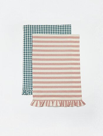 Set van 2 theedoeken met volants (50x70 cm)