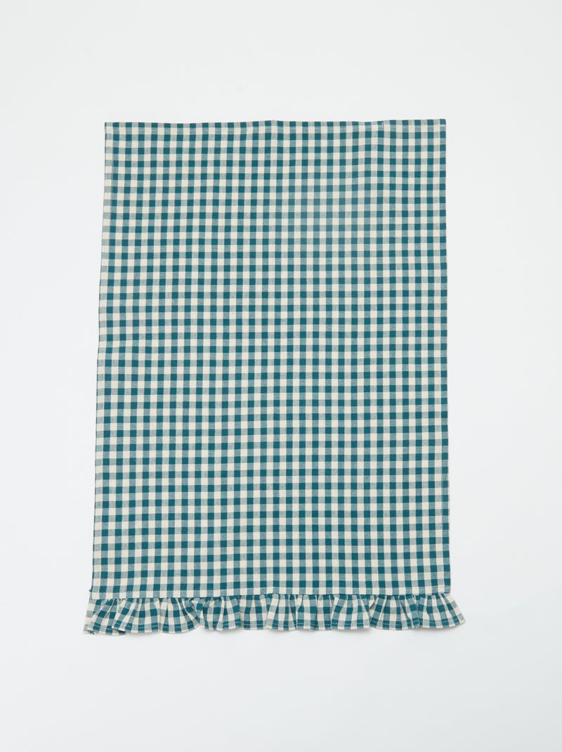 Set van 2 theedoeken met volants (50x70 cm) BLAUW - Kiabi