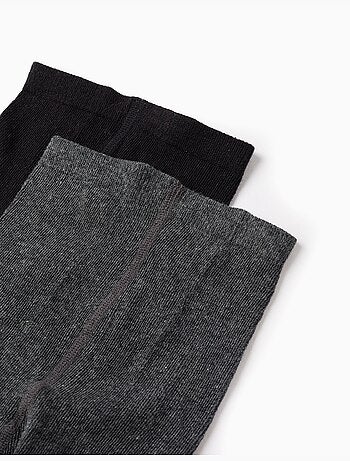 Set van 2 tights effen/ruit