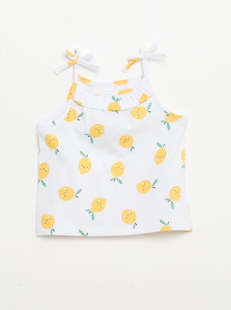 Set van 2 topjes met bandjes Geel - Kiabi