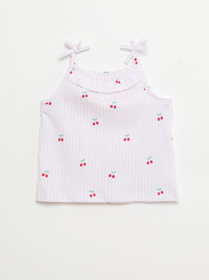 Set van 2 topjes met bandjes Wit - Kiabi