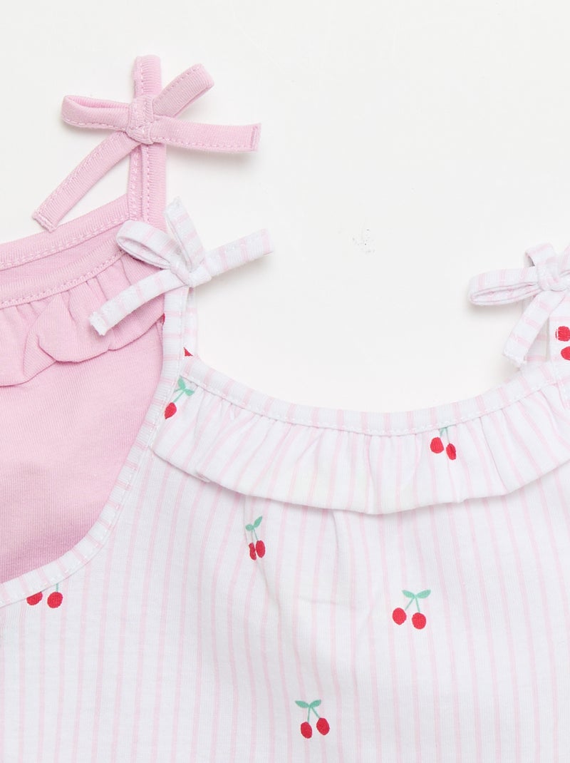 Set van 2 topjes met bandjes Wit - Kiabi