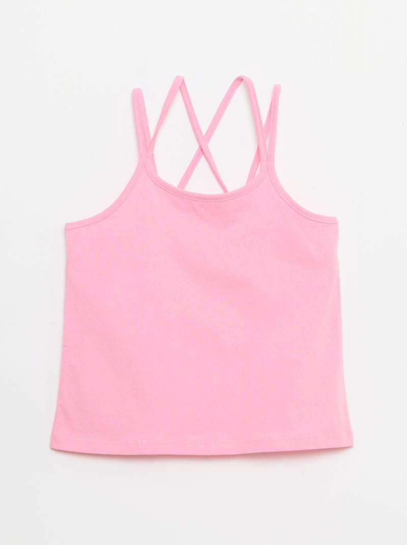 Set van 2 topjes, waarvan 1 met print Wit - Kiabi