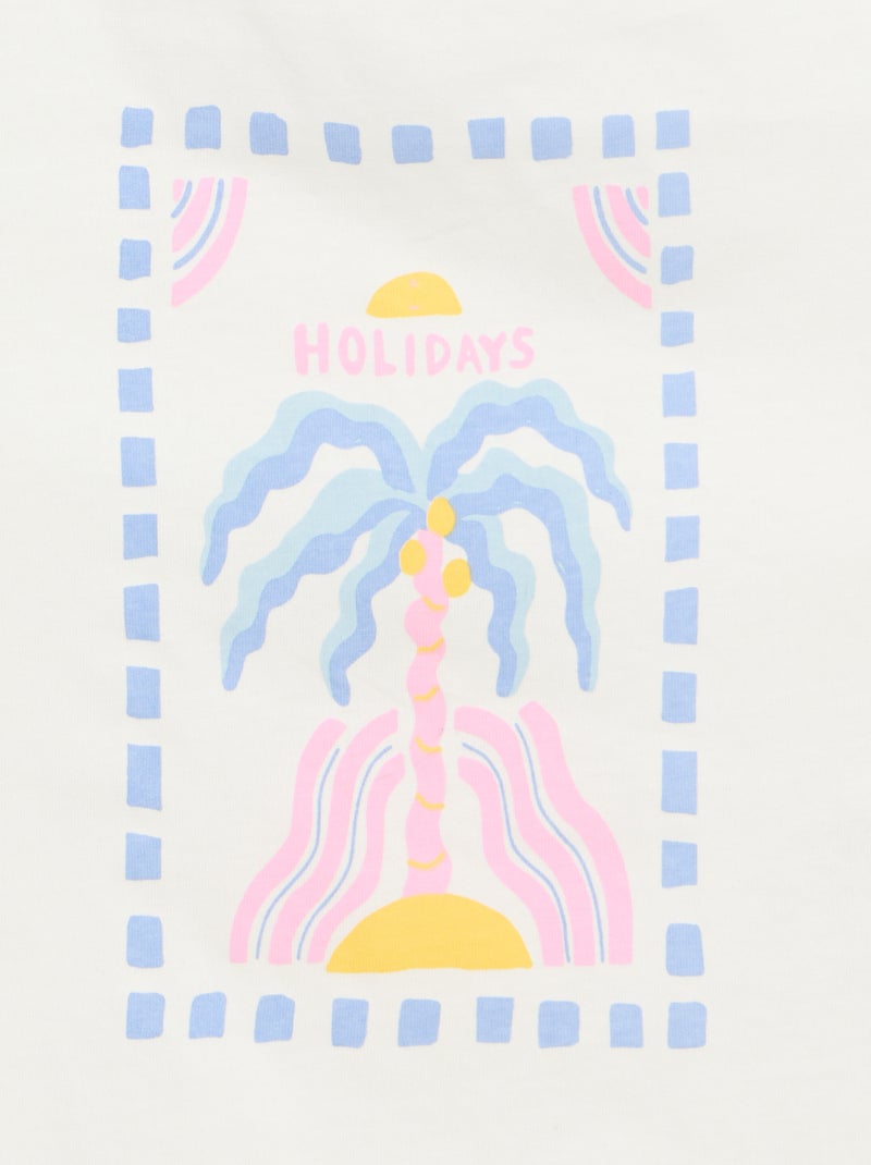 Set van 2 topjes, waarvan 1 met print Wit - Kiabi