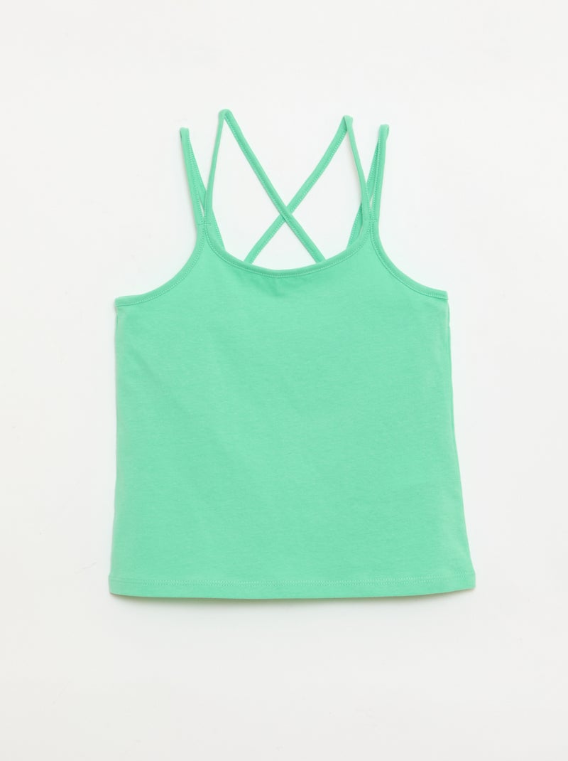 Set van 2 topjes, waarvan 1 met print Wit - Kiabi