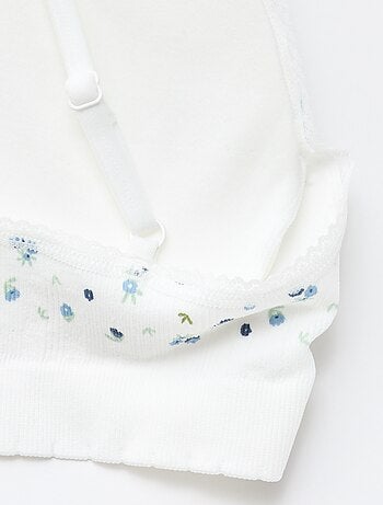 Set van 2 triangel beha's van ribstof