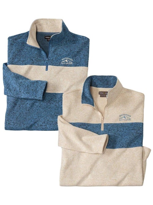 Set van 2 tweekleurige sweaters van molton - ATLAS FOR MEN - Kiabi