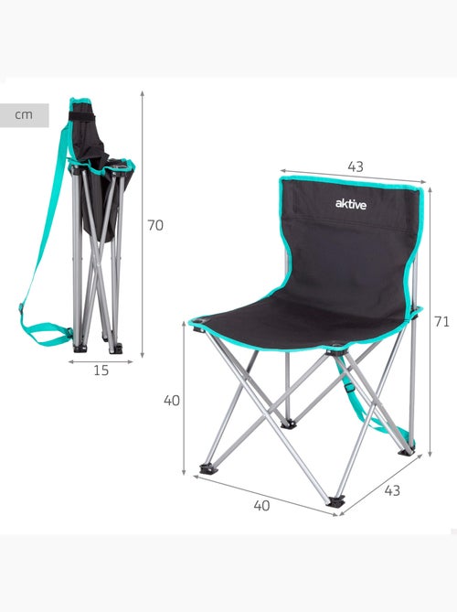 Set van 2 vaste hoge campingstoelen 43x43x71 cm - Kiabi Set van 2 vaste hoge campingstoelen 43x43x71 cm - Kiabi