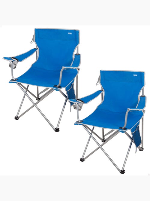 Set van 2 vaste hoge campingstoelen 47x46x80 cm blauw - Kiabi Set van 2 vaste hoge campingstoelen 47x46x80 cm blauw - Kiabi