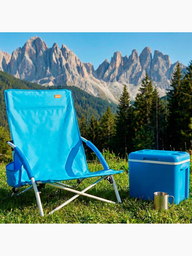 Set van 2 vaste lage strandstoelen 50x49x66 cm Blauw - Kiabi