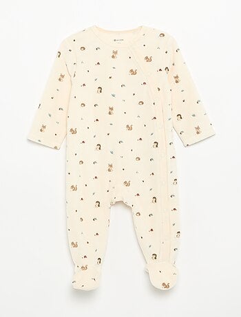 Set van 2 velours pyjama's met voetjes