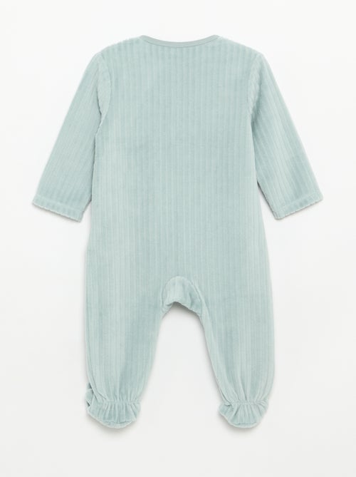 Set van 2 velours pyjama's met voetjes - Kiabi Set van 2 velours pyjama's met voetjes - Kiabi