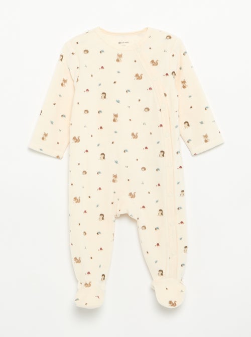 Set van 2 velours pyjama's met voetjes - Kiabi Set van 2 velours pyjama's met voetjes - Kiabi