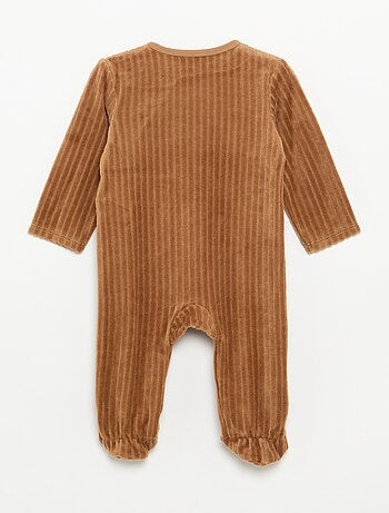 Set van 2 velours pyjama's met voetjes