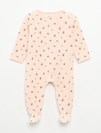 Set van 2 velours pyjama's met voetjes