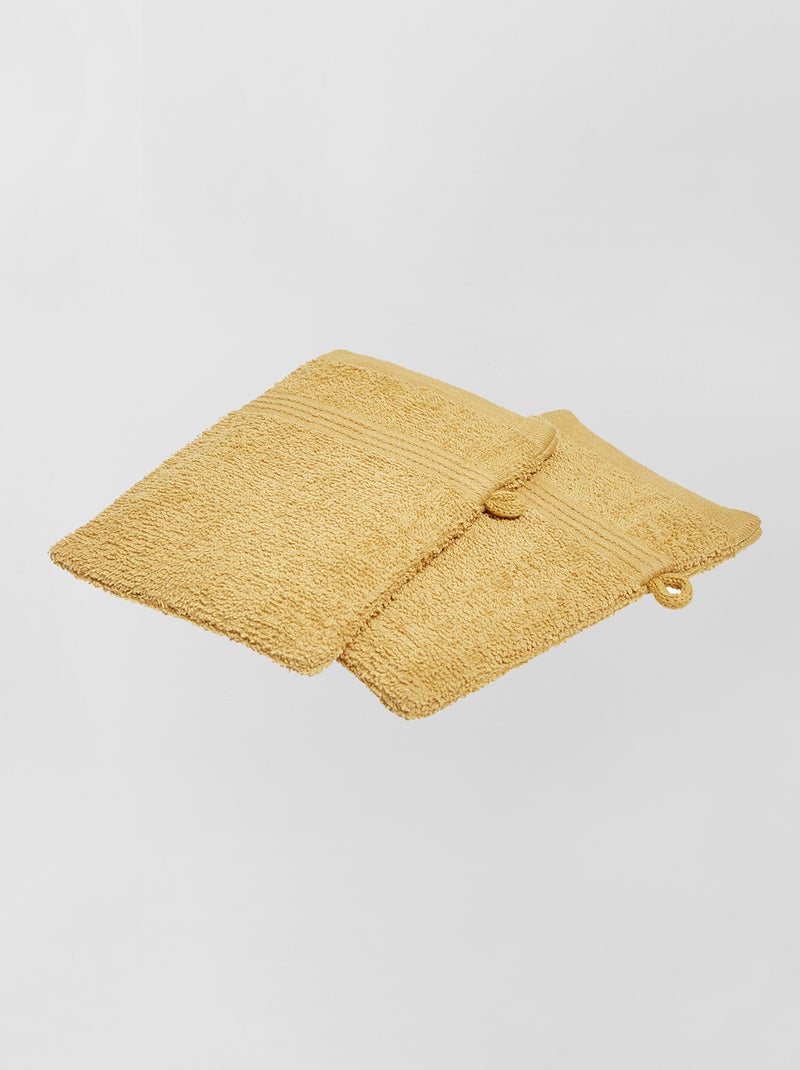 Set van 2 washandjes Beige - Kiabi