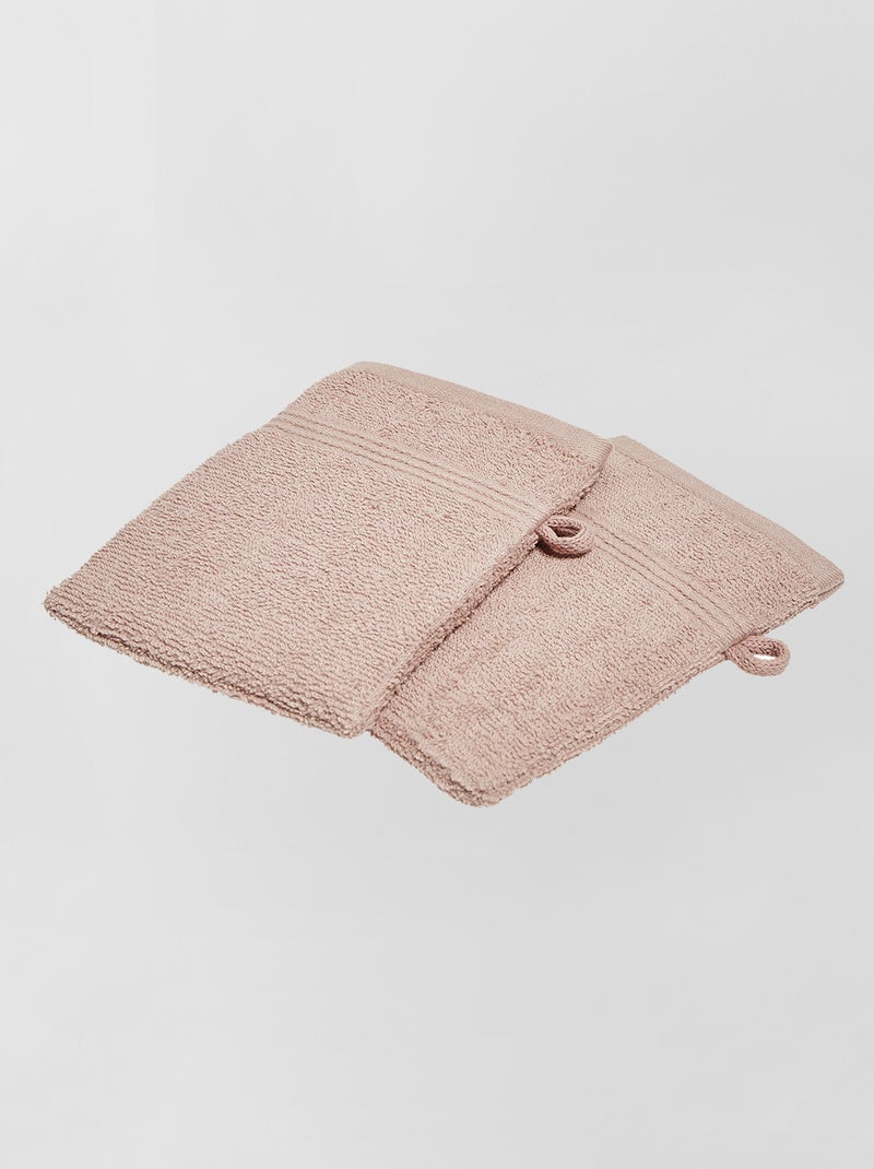 Set van 2 washandjes roze - Kiabi