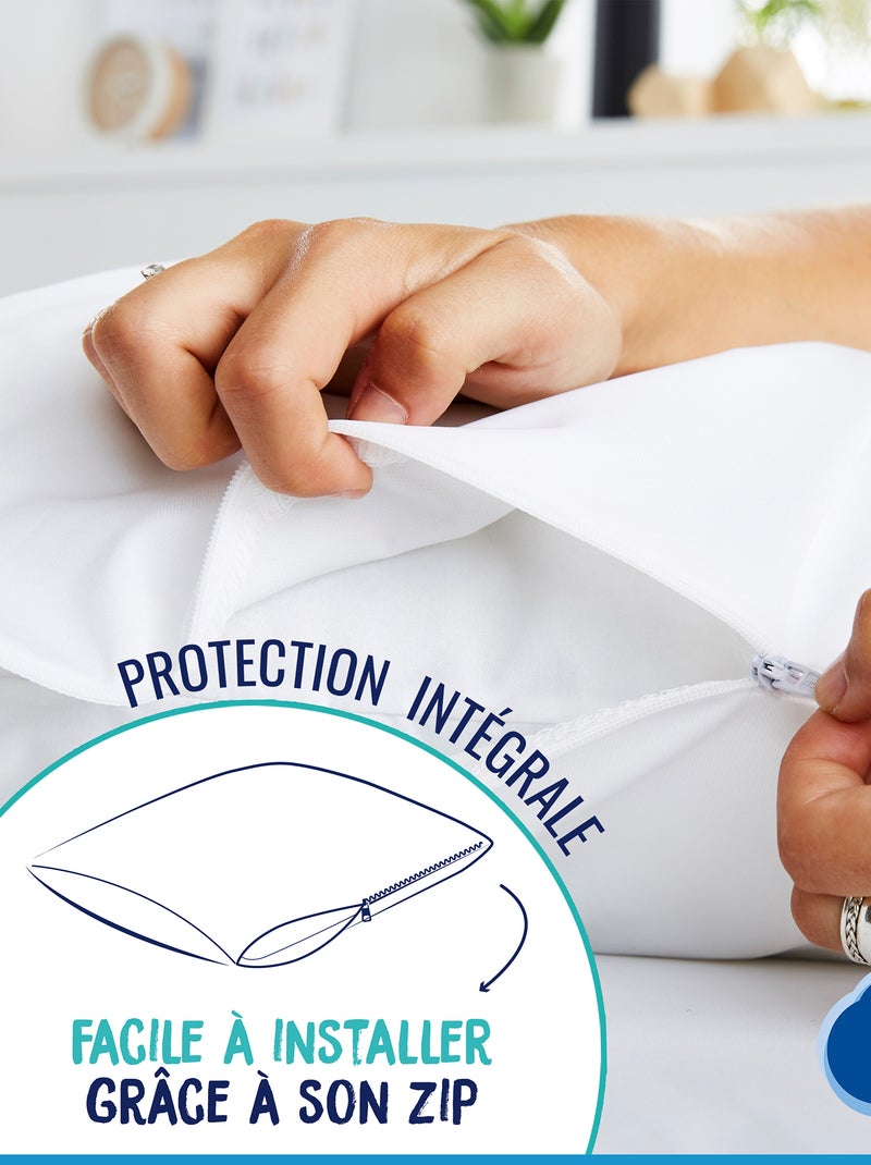 Set van 2 waterdichte hoofdkussenbeschermers WIT - Kiabi