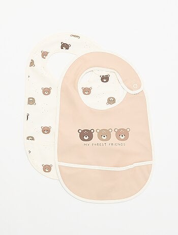 Set van 2 waterdichte slabbetjes met print