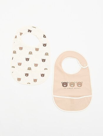 Set van 2 waterdichte slabbetjes met print