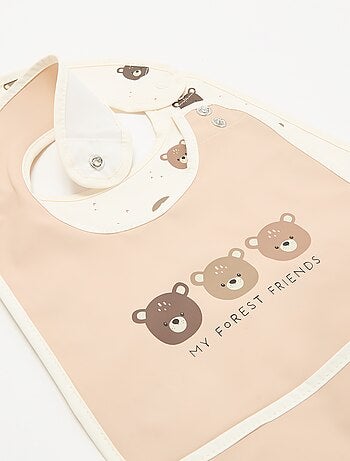 Set van 2 waterdichte slabbetjes met print