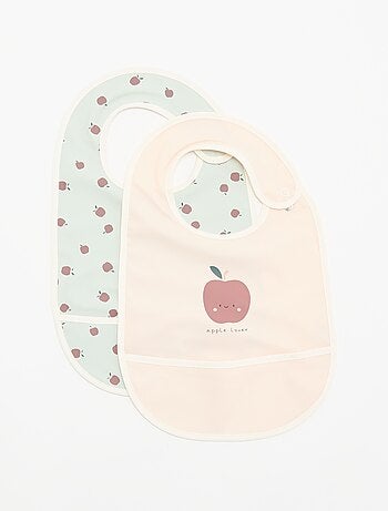 Set van 2 waterdichte slabbetjes met print