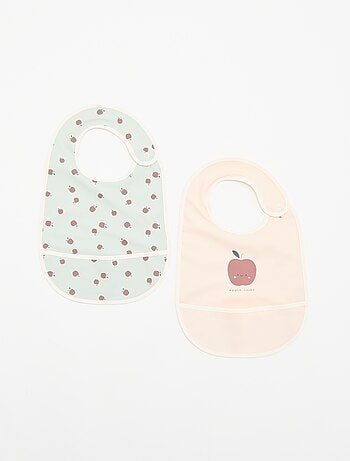 Set van 2 waterdichte slabbetjes met print