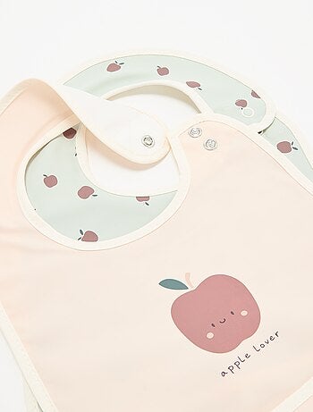 Set van 2 waterdichte slabbetjes met print