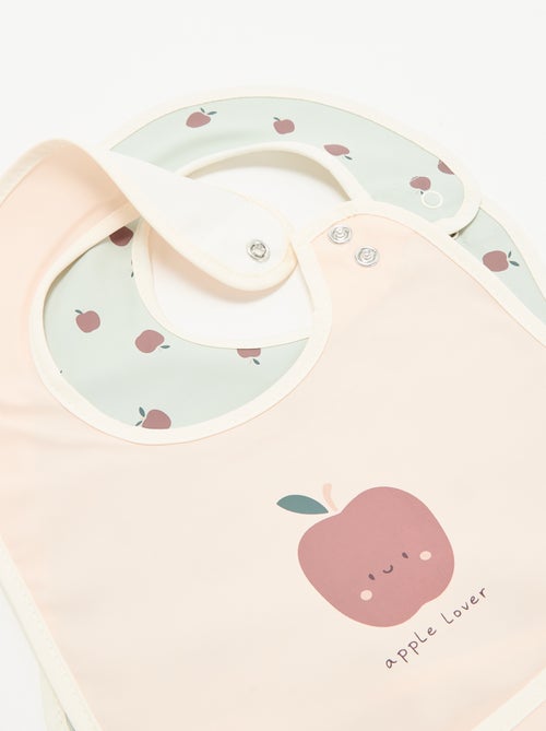 Set van 2 waterdichte slabbetjes met print - Kiabi Set van 2 waterdichte slabbetjes met print - Kiabi