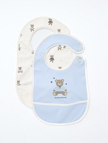 Set van 2 waterdichte slabbetjes met print