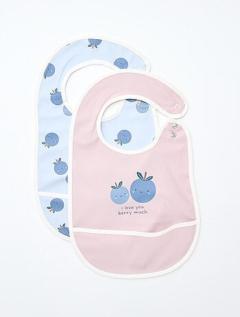 Set van 2 waterdichte slabbetjes met print