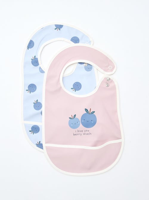 Set van 2 waterdichte slabbetjes met print - Kiabi Set van 2 waterdichte slabbetjes met print - Kiabi