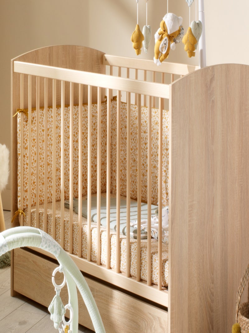 Set van 2 witte hoeslakens voor baby's van biologisch katoen Geel - Kiabi