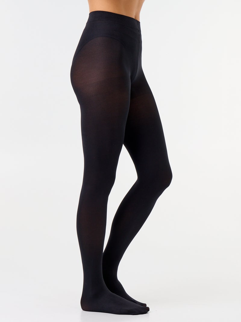 Set van 2 zwarte panty's - 20 denier Zwart - Kiabi