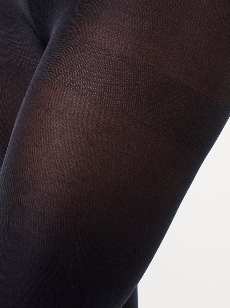 Set van 2 zwarte panty's - 20 denier Zwart - Kiabi