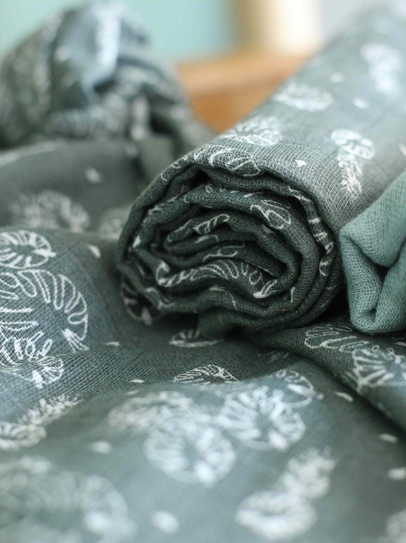 Set van 3 babyluiers met bladmotief Groen - Kiabi